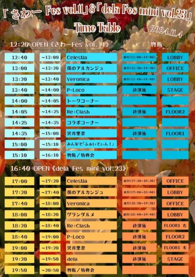 『さわーFes vol.11／dela Fes mini vol.23』＠NAGOYA JAMMIN’